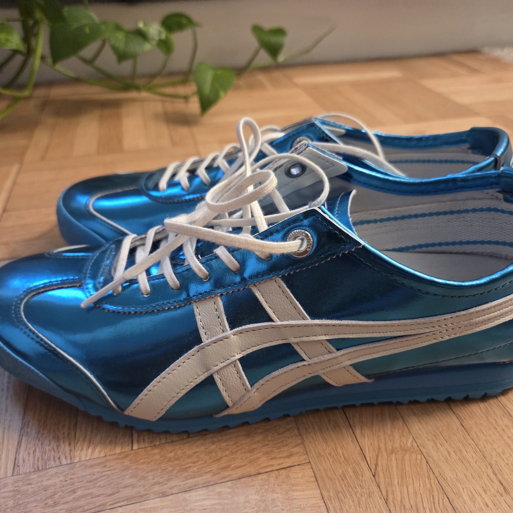 Brand New Onitsuka Tiger by Asics Metallic Blue Sneakers. Limited Edition.